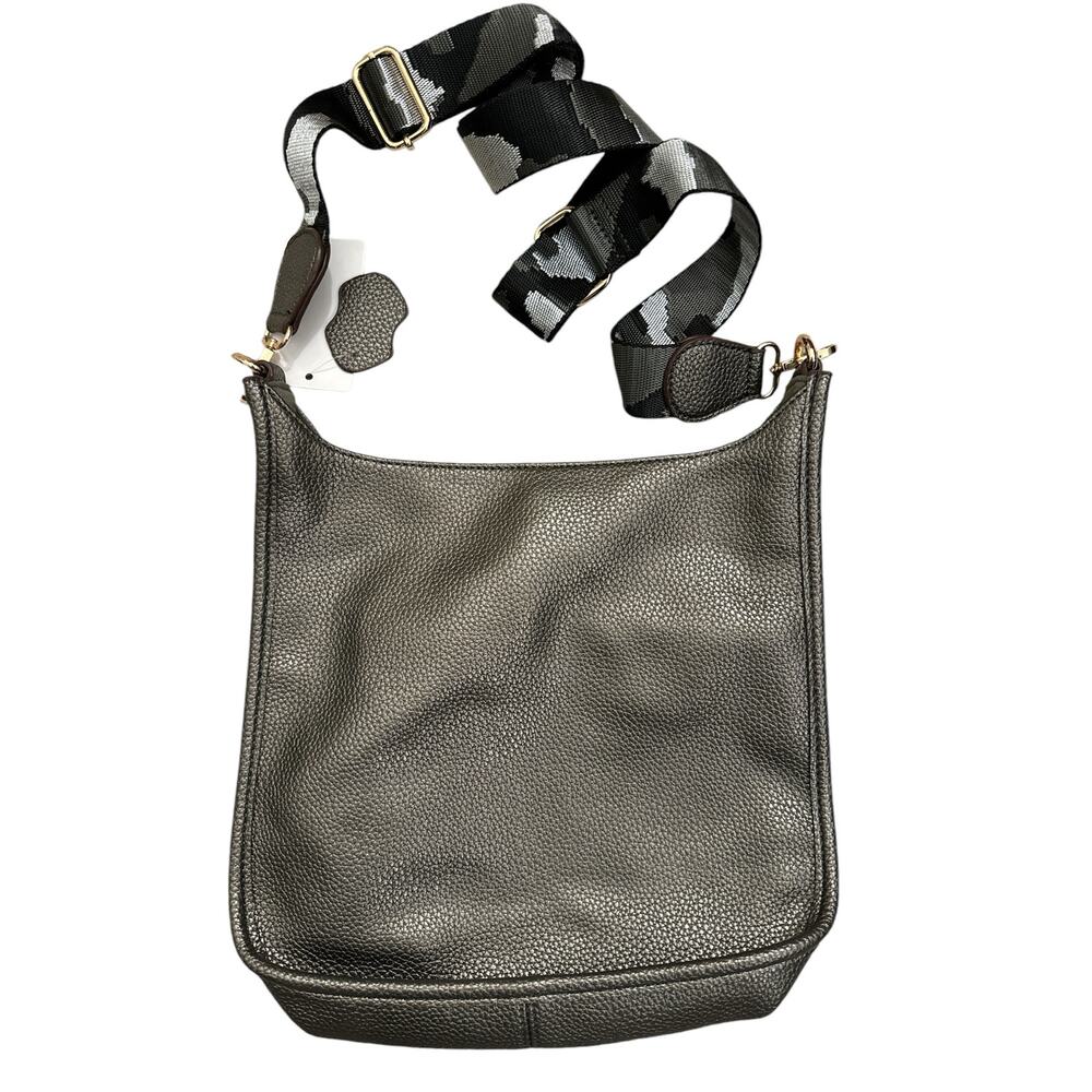 NWT Vegan Pebbled Faux Leather Bag with Adjustable Crossbody Guitar Strap